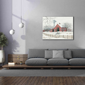 'Winter Barn with Windmill' by Cindy Jacobs, Canvas Wall Art,54 x 40