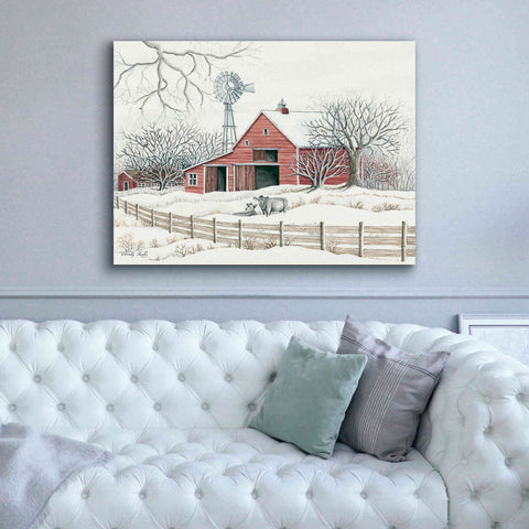 Image of 'Winter Barn with Windmill' by Cindy Jacobs, Canvas Wall Art,54 x 40