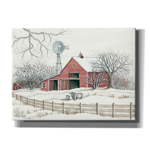 Image of 'Winter Barn with Windmill' by Cindy Jacobs, Canvas Wall Art