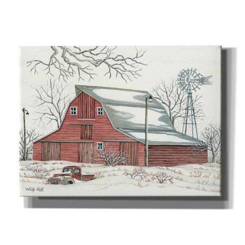 Image of 'Winter Barn with Pickup Truck' by Cindy Jacobs, Canvas Wall Art