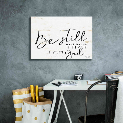 Image of 'Be Still and Know That I Am God' by Cindy Jacobs, Canvas Wall Art,26 x 18