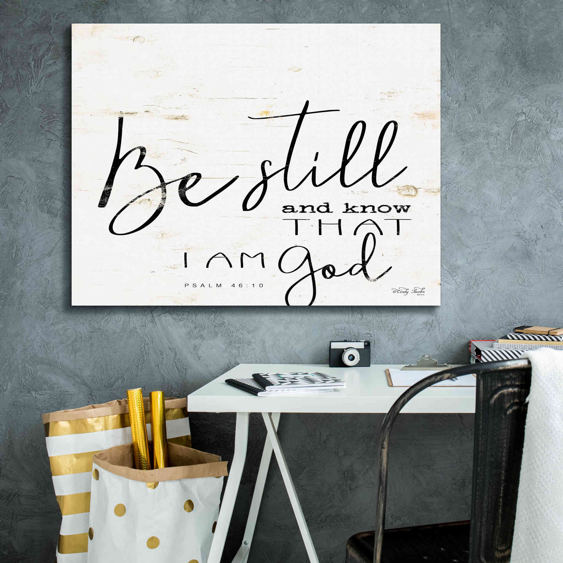 'Be Still and Know That I Am God' by Cindy Jacobs, Canvas Wall Art,34 x 26