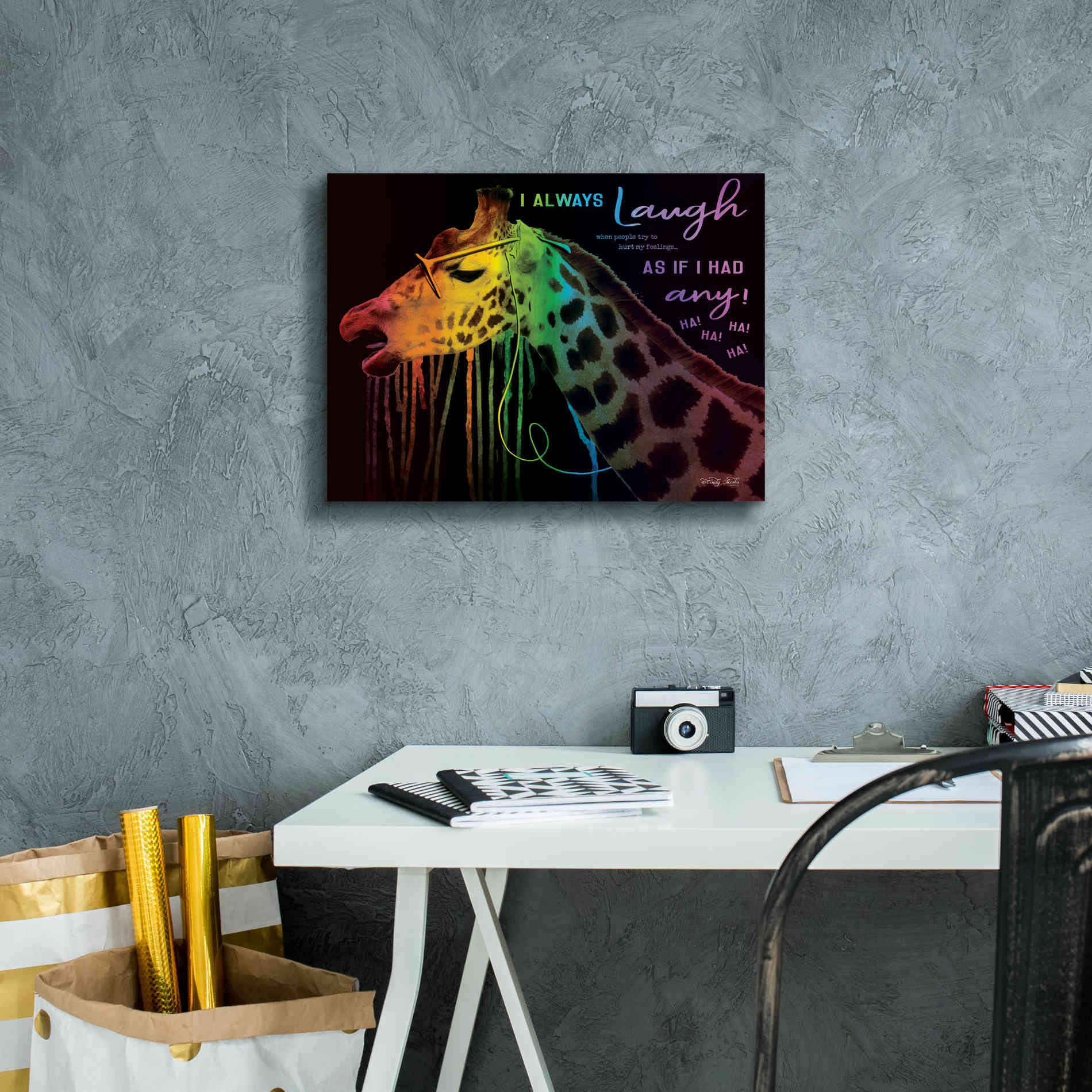 'I Always Laugh' by Cindy Jacobs, Canvas Wall Art,16 x 12