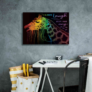 'I Always Laugh' by Cindy Jacobs, Canvas Wall Art,26 x 18