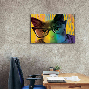 'Cat in Glasses' by Cindy Jacobs, Canvas Wall Art,40 x 26
