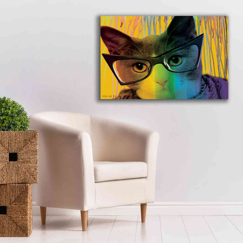 Image of 'Cat in Glasses' by Cindy Jacobs, Canvas Wall Art,40 x 26