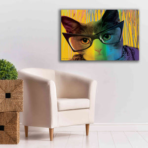 'Cat in Glasses' by Cindy Jacobs, Canvas Wall Art,40 x 26