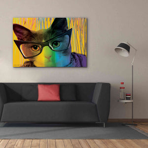 'Cat in Glasses' by Cindy Jacobs, Canvas Wall Art,60 x 40