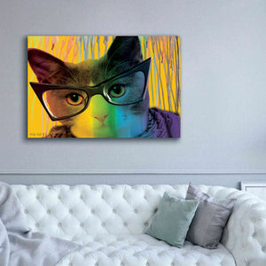 'Cat in Glasses' by Cindy Jacobs, Canvas Wall Art,60 x 40