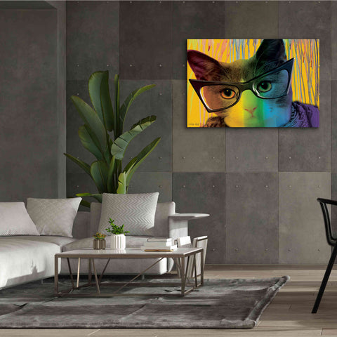 Image of 'Cat in Glasses' by Cindy Jacobs, Canvas Wall Art,60 x 40