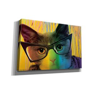 'Cat in Glasses' by Cindy Jacobs, Canvas Wall Art