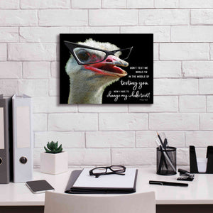 'Ostrich Don't Text Me' by Cindy Jacobs, Canvas Wall Art,16 x 12