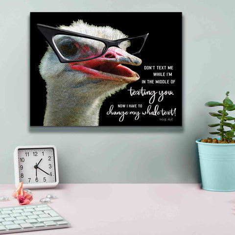 Image of 'Ostrich Don't Text Me' by Cindy Jacobs, Canvas Wall Art,16 x 12