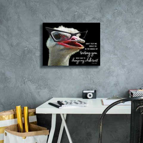 Image of 'Ostrich Don't Text Me' by Cindy Jacobs, Canvas Wall Art,16 x 12