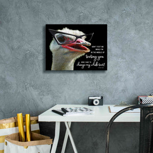 'Ostrich Don't Text Me' by Cindy Jacobs, Canvas Wall Art,16 x 12