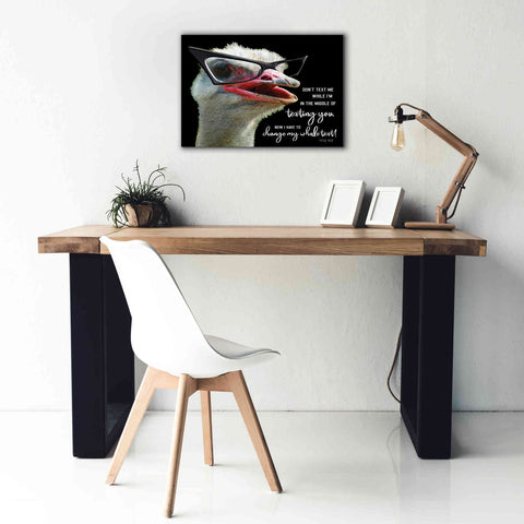 Image of 'Ostrich Don't Text Me' by Cindy Jacobs, Canvas Wall Art,26 x 18