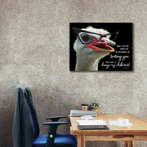 Image of 'Ostrich Don't Text Me' by Cindy Jacobs, Canvas Wall Art,34 x 26