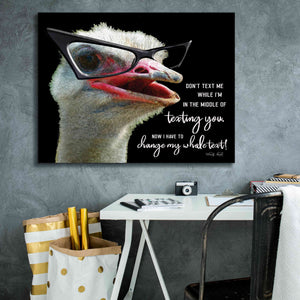 'Ostrich Don't Text Me' by Cindy Jacobs, Canvas Wall Art,34 x 26