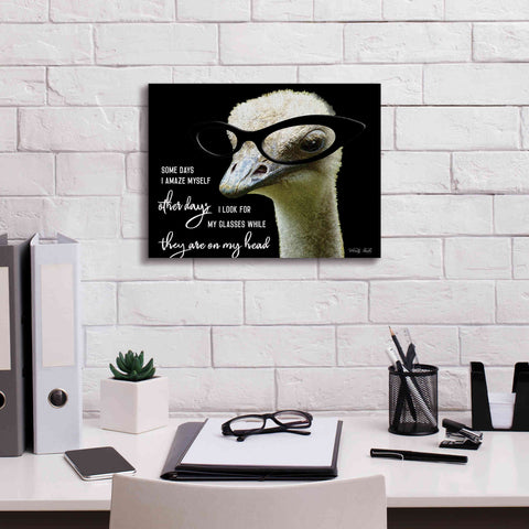 Image of 'Ostrich Some Days I Amaze Myself' by Cindy Jacobs, Canvas Wall Art,16 x 12