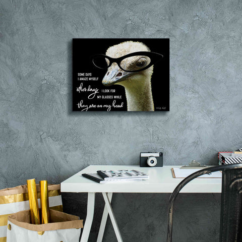 Image of 'Ostrich Some Days I Amaze Myself' by Cindy Jacobs, Canvas Wall Art,16 x 12