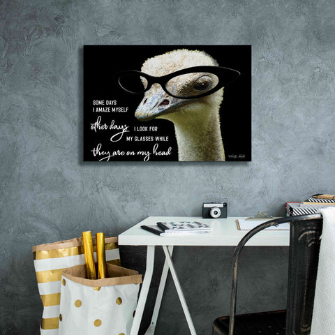 Image of 'Ostrich Some Days I Amaze Myself' by Cindy Jacobs, Canvas Wall Art,26 x 18