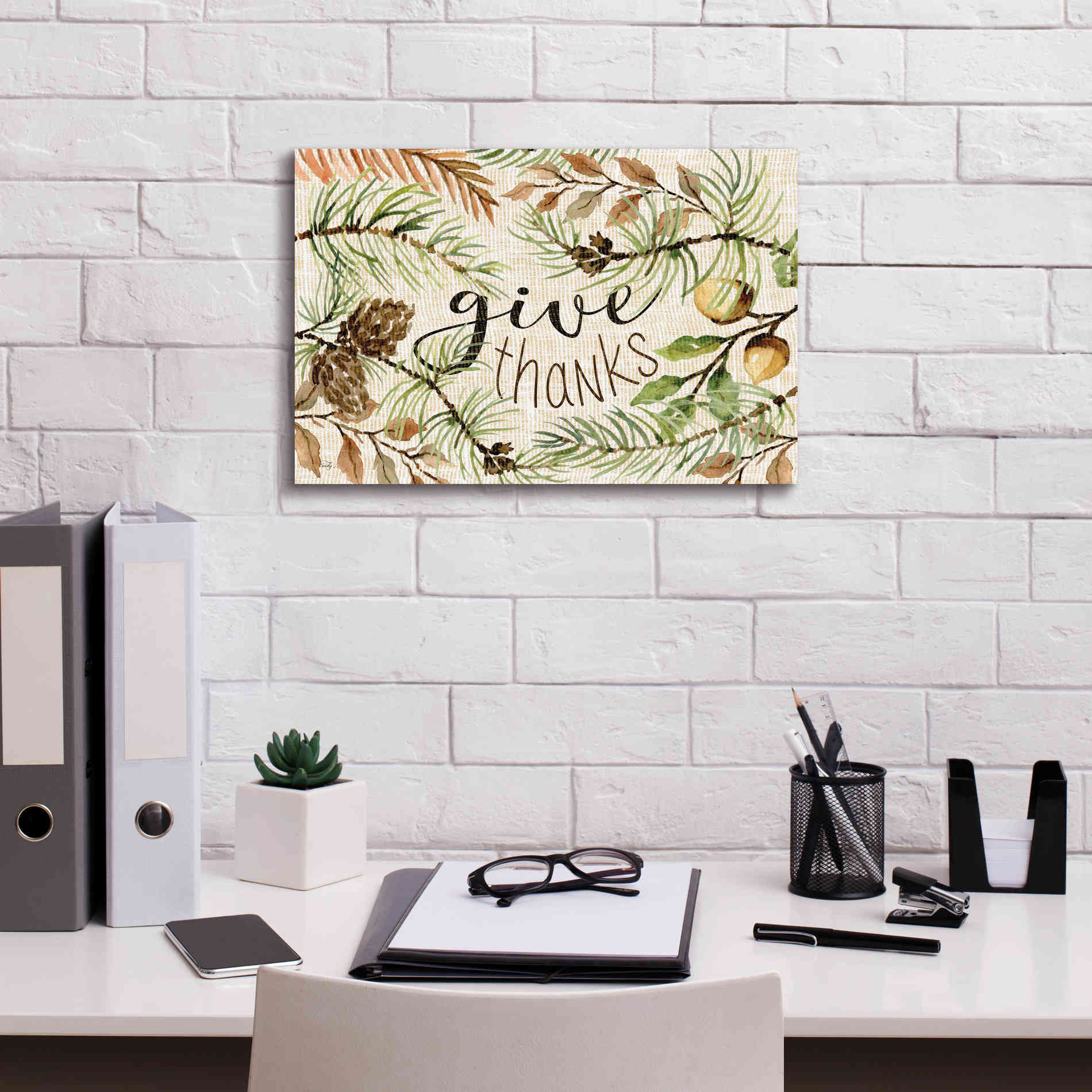 'Give Thanks' by Cindy Jacobs, Canvas Wall Art,18 x 12