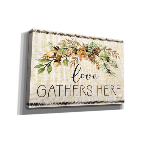 Image of 'Love Gathers Here Stitch' by Cindy Jacobs, Canvas Wall Art