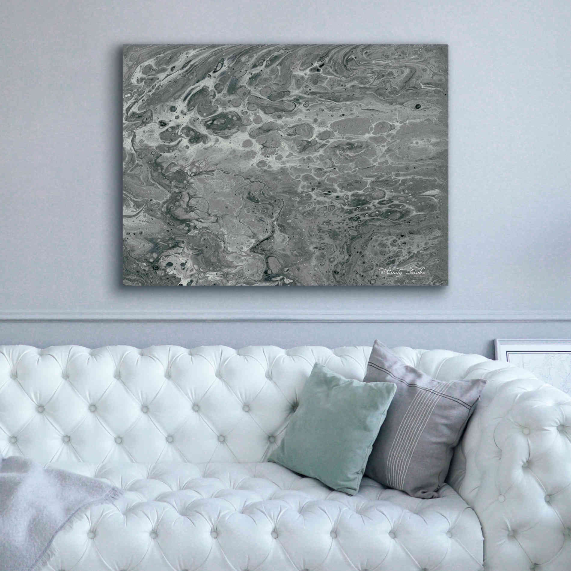 'Abstract in Gray I' by Cindy Jacobs, Canvas Wall Art,54 x 40
