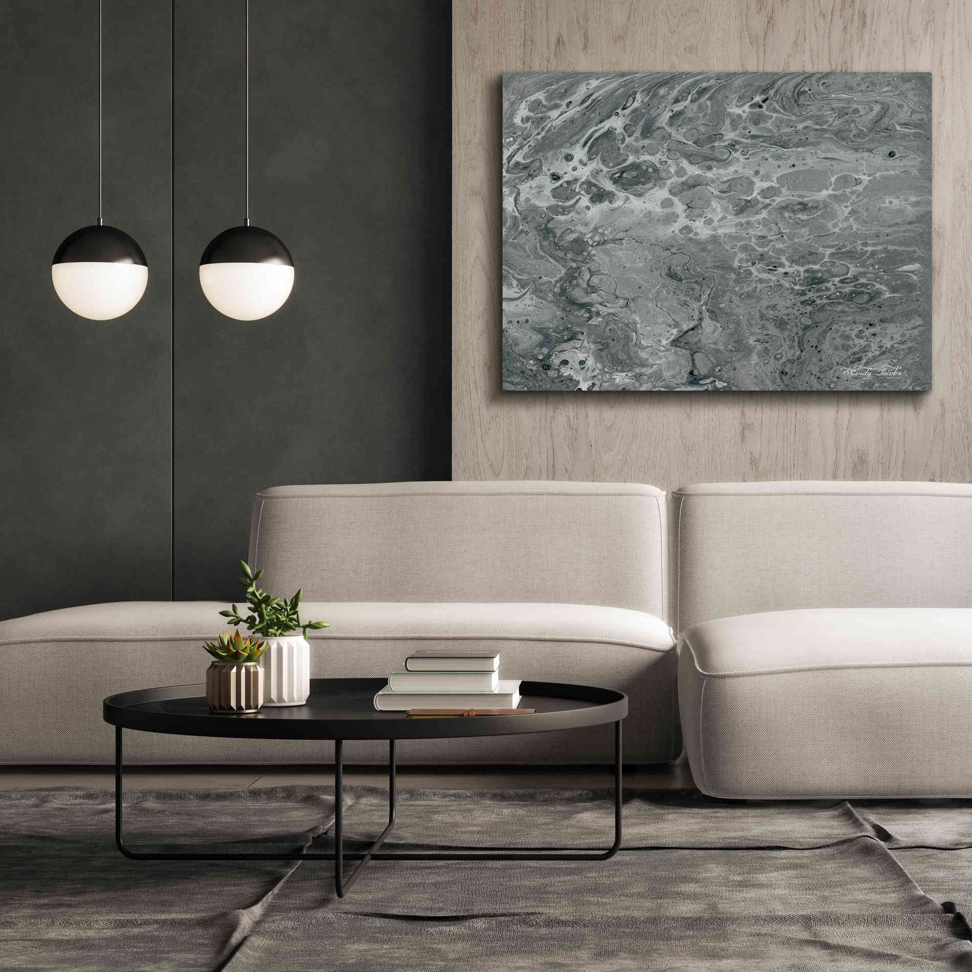 'Abstract in Gray I' by Cindy Jacobs, Canvas Wall Art,54 x 40