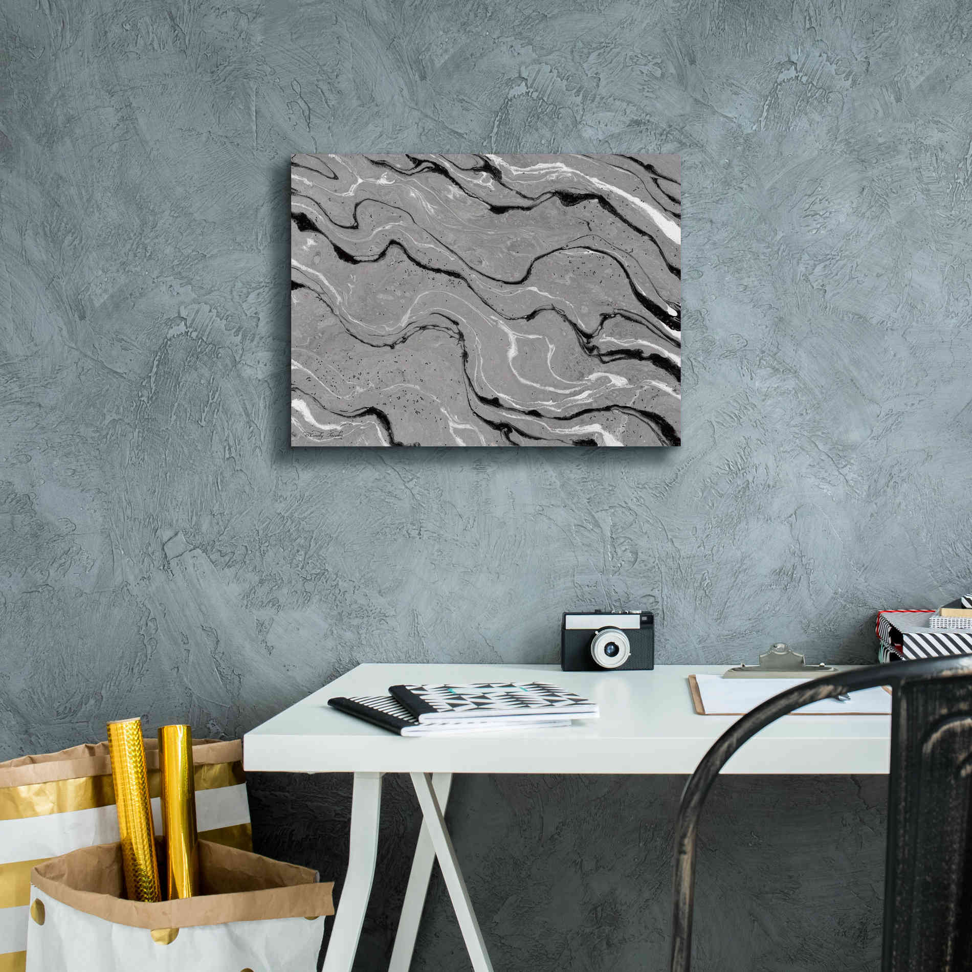 'Abstract in Gray III' by Cindy Jacobs, Canvas Wall Art,16 x 12