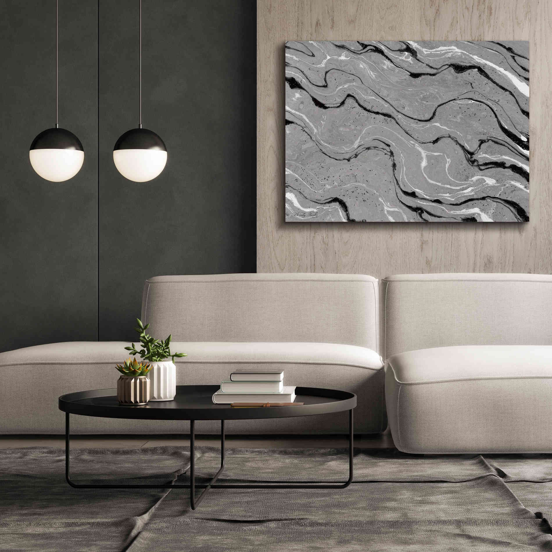 'Abstract in Gray III' by Cindy Jacobs, Canvas Wall Art,54 x 40