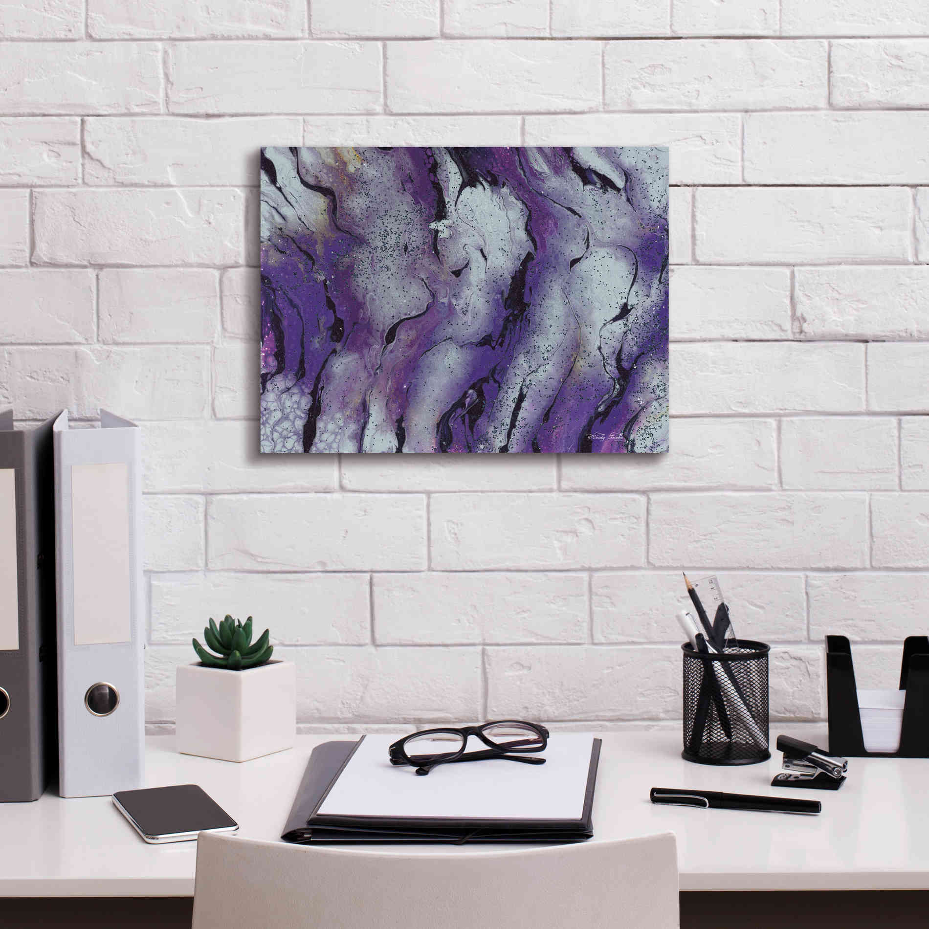 'Abstract in Purple III' by Cindy Jacobs, Canvas Wall Art,16 x 12