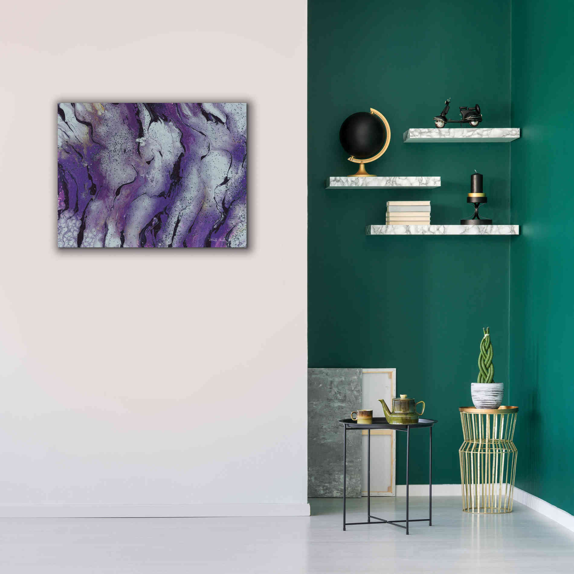 'Abstract in Purple III' by Cindy Jacobs, Canvas Wall Art,34 x 26