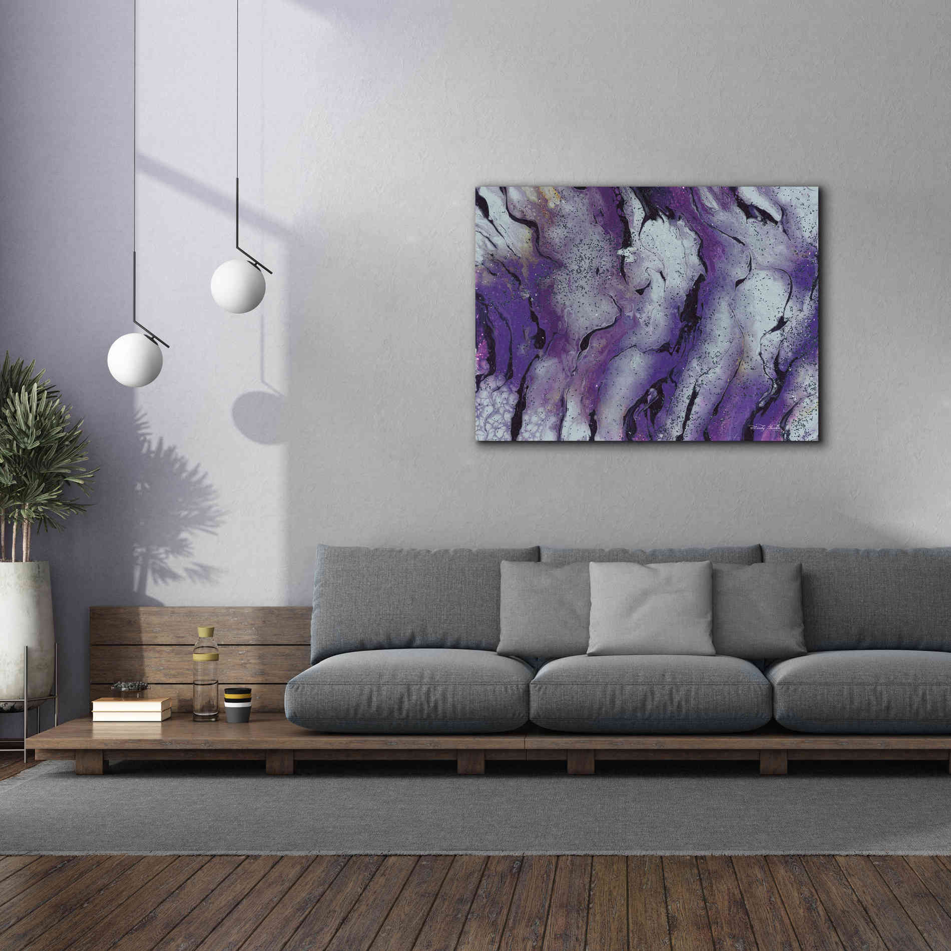 'Abstract in Purple III' by Cindy Jacobs, Canvas Wall Art,54 x 40