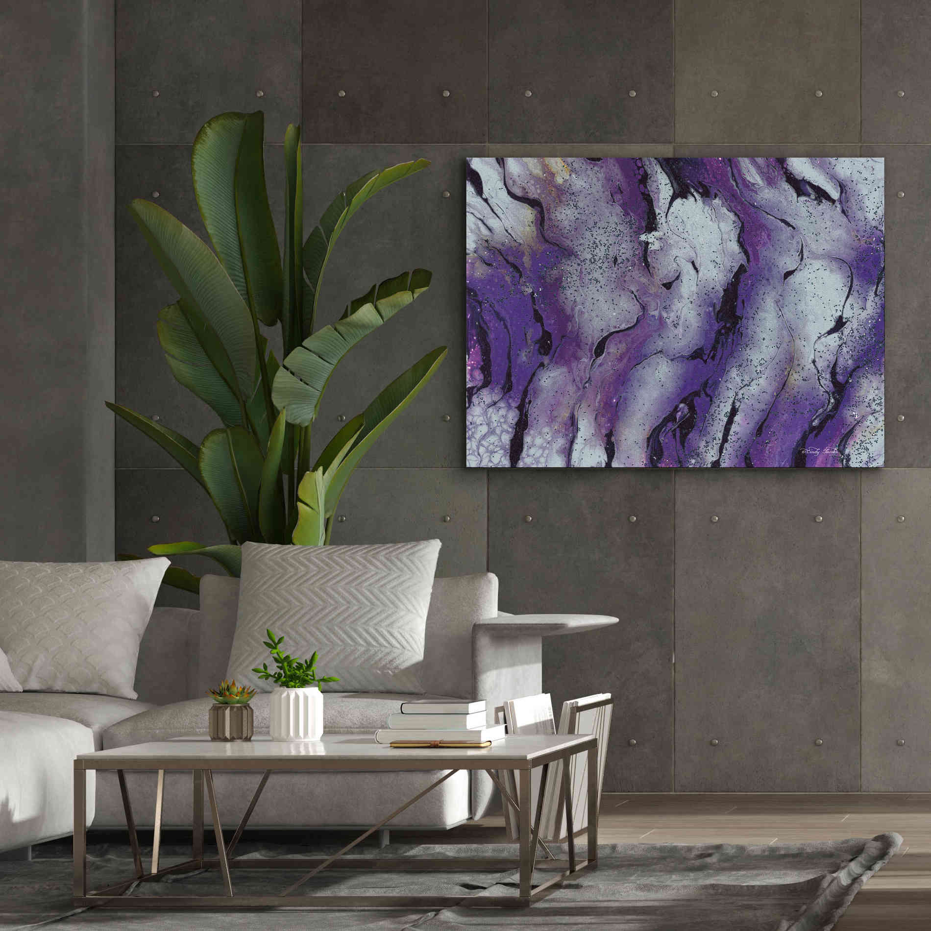 'Abstract in Purple III' by Cindy Jacobs, Canvas Wall Art,54 x 40