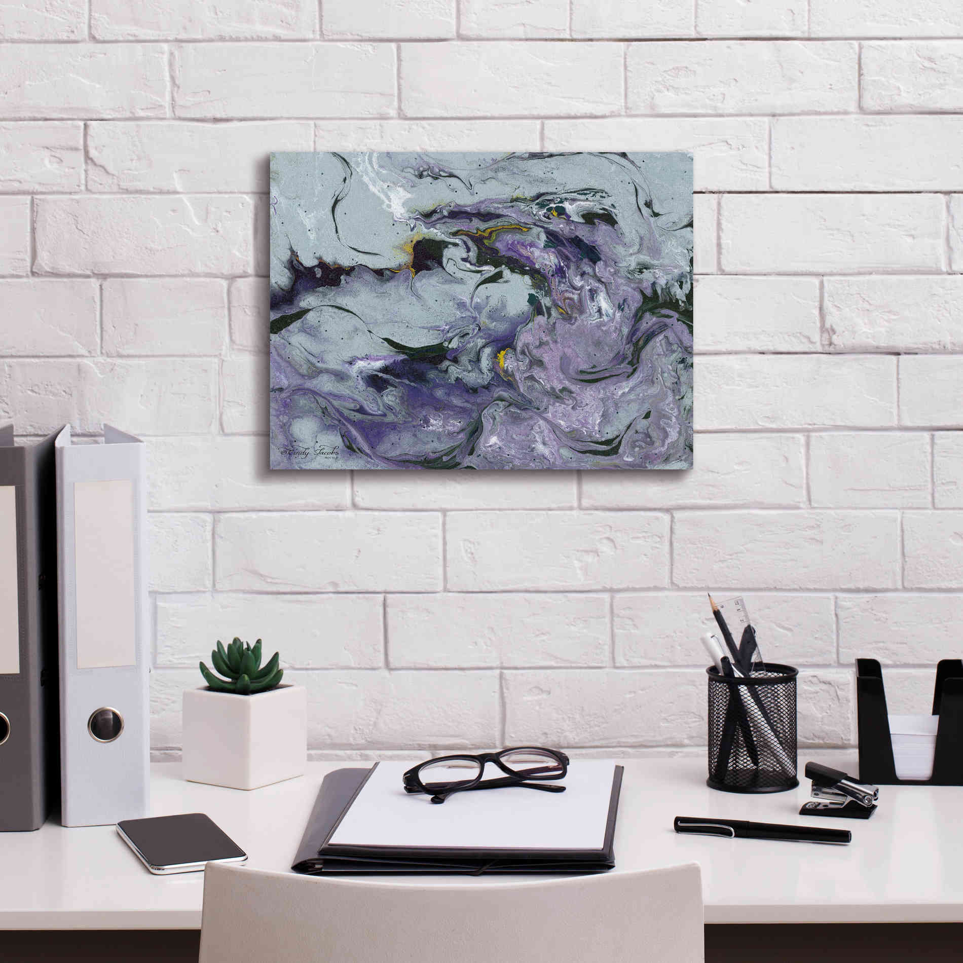'Abstract in Purple IV' by Cindy Jacobs, Canvas Wall Art,16 x 12