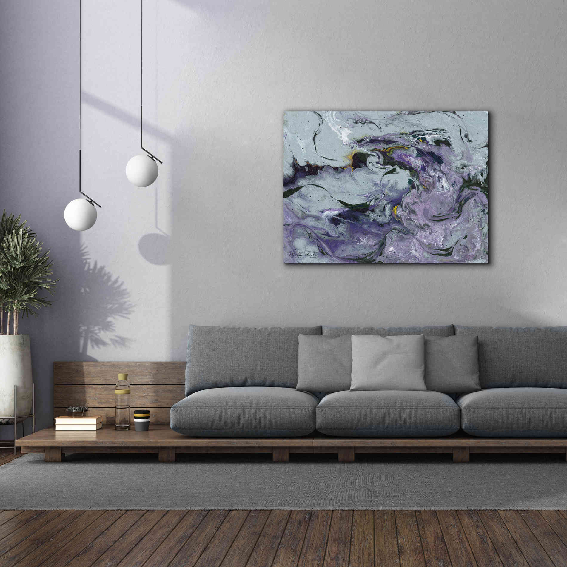 'Abstract in Purple IV' by Cindy Jacobs, Canvas Wall Art,54 x 40