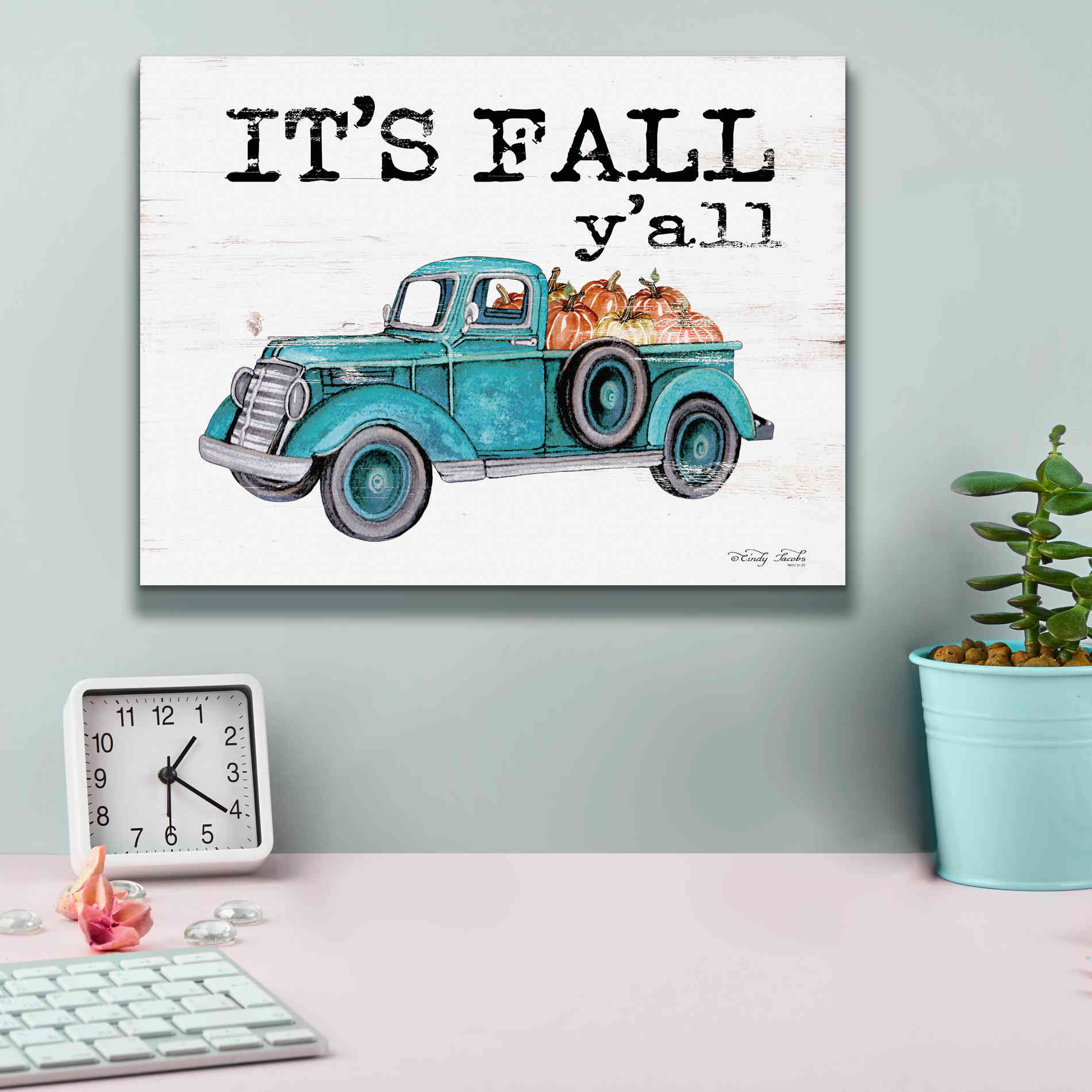 'It's Fall Y'all' by Cindy Jacobs, Canvas Wall Art,16 x 12
