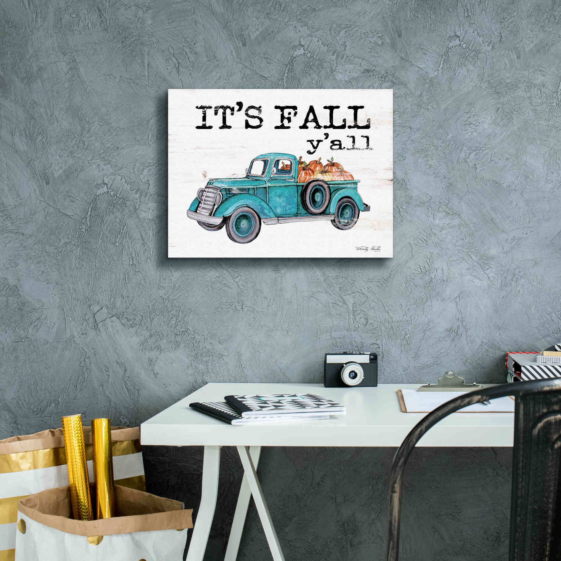 'It's Fall Y'all' by Cindy Jacobs, Canvas Wall Art,16 x 12