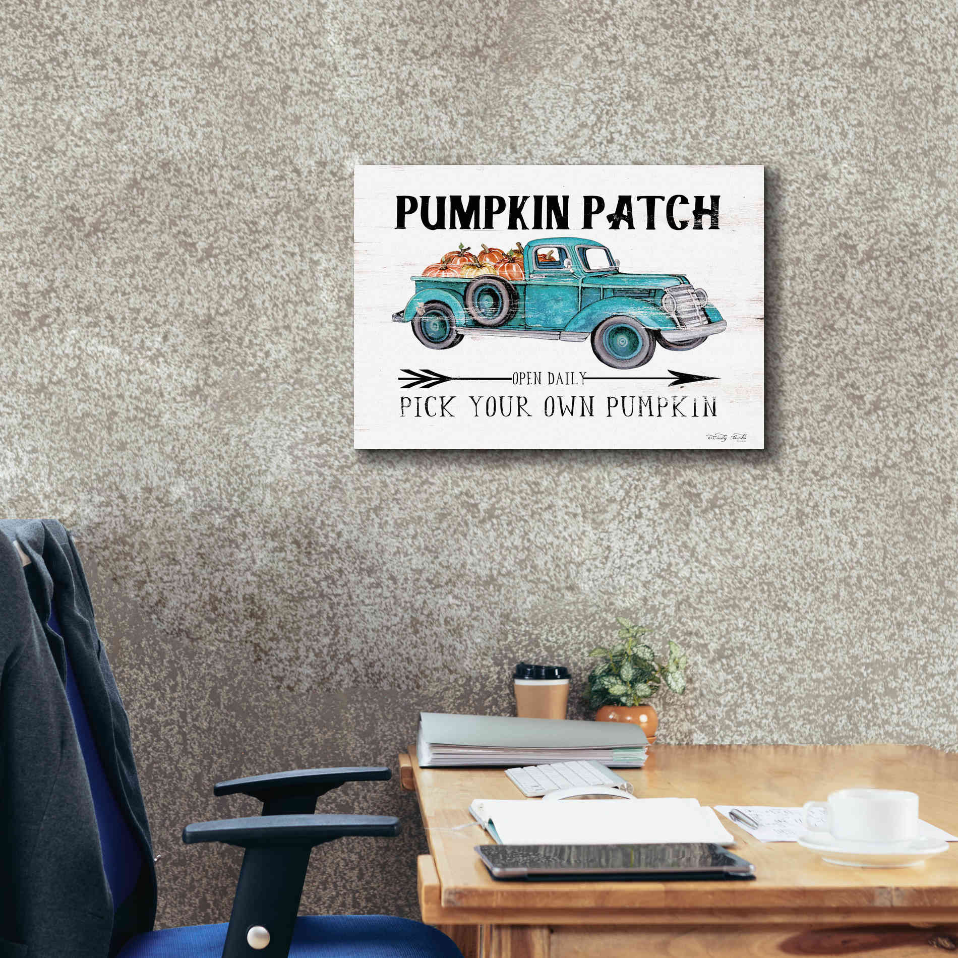 'Pumpkin Patch Open Daily' by Cindy Jacobs, Canvas Wall Art,24 x 20