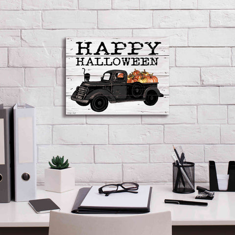 Image of 'Happy Halloween Black Truck' by Cindy Jacobs, Canvas Wall Art,16 x 12