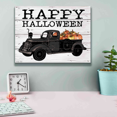 Image of 'Happy Halloween Black Truck' by Cindy Jacobs, Canvas Wall Art,16 x 12
