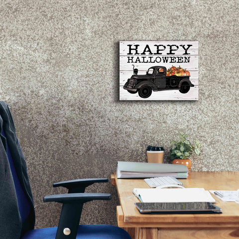 Image of 'Happy Halloween Black Truck' by Cindy Jacobs, Canvas Wall Art,16 x 12