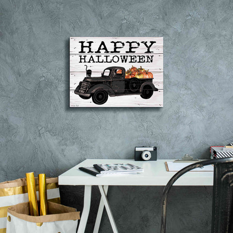 Image of 'Happy Halloween Black Truck' by Cindy Jacobs, Canvas Wall Art,16 x 12