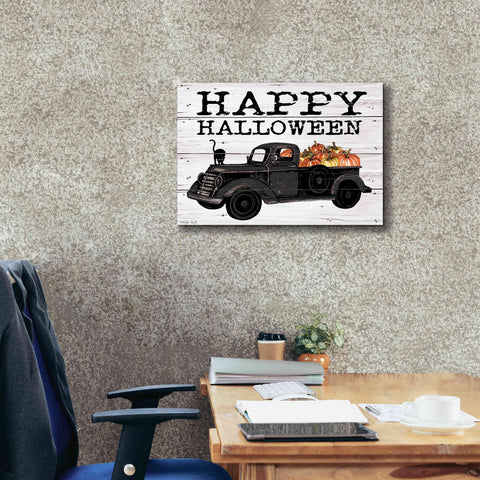 Image of 'Happy Halloween Black Truck' by Cindy Jacobs, Canvas Wall Art,26 x 18