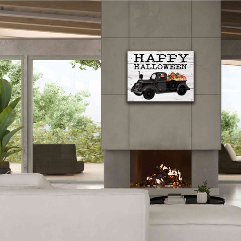 Image of 'Happy Halloween Black Truck' by Cindy Jacobs, Canvas Wall Art,34 x 26