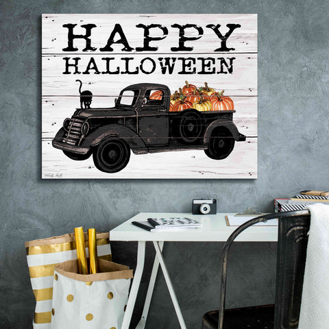 Image of 'Happy Halloween Black Truck' by Cindy Jacobs, Canvas Wall Art,34 x 26