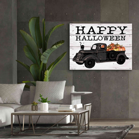 Image of 'Happy Halloween Black Truck' by Cindy Jacobs, Canvas Wall Art,54 x 40