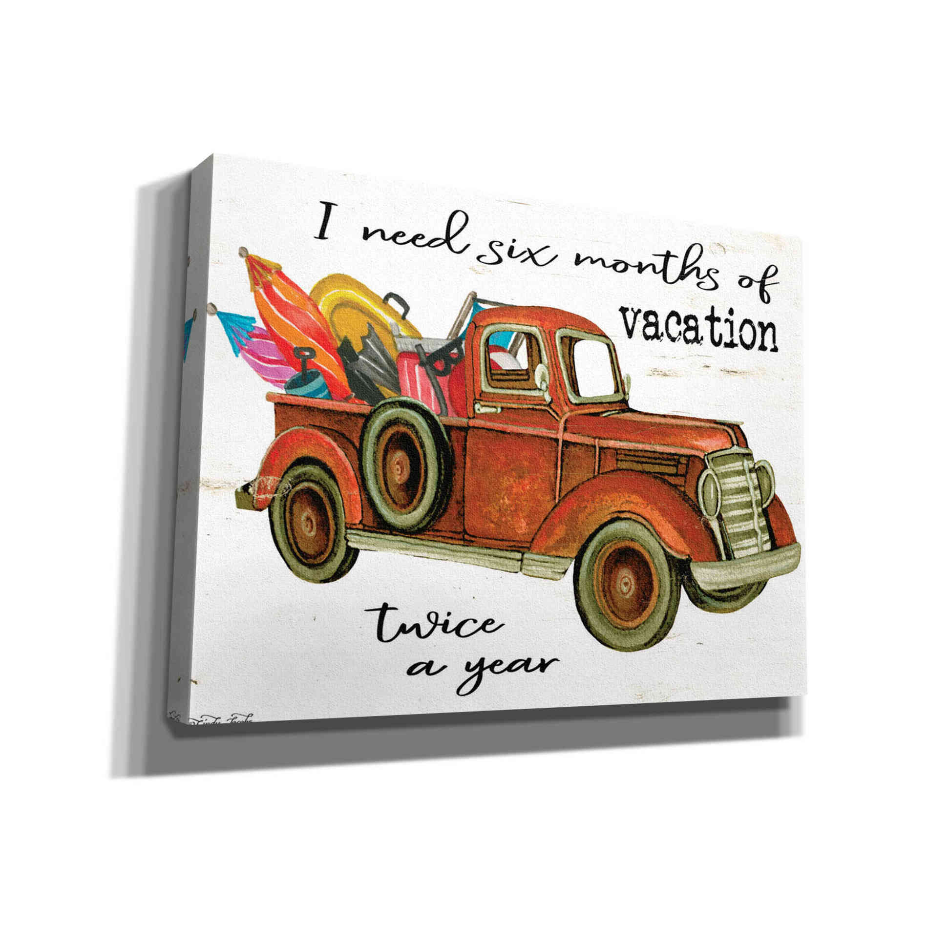 'Vacation Truck' by Cindy Jacobs, Canvas Wall Art