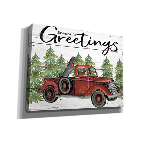 Image of 'Season's Greetings Red Truck' by Cindy Jacobs, Canvas Wall Art